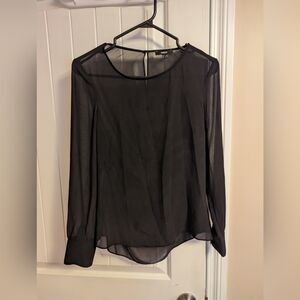 Black See-through Long Sleeve Top